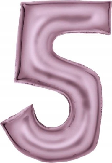 Изображение AMSCAN Balon foliowy cyfra 5 satynowy pastelowy ró 86cm spakowany 9917327