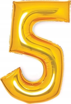 Attēls no AMSCAN Balon foliowy cyfra 5 zota 52x66cm