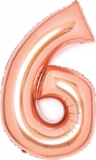 Picture of AMSCAN Balon foliowy cyfra 6 róowe zoto 46x66cm 9913221