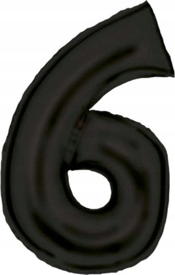 Изображение AMSCAN Balon foliowy cyfra 6 satynowa czarna 86cm N34 spakowany 9917308
