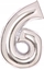 Attēls no AMSCAN Balon foliowy cyfra 6 srebrna 46x66cm 9913231