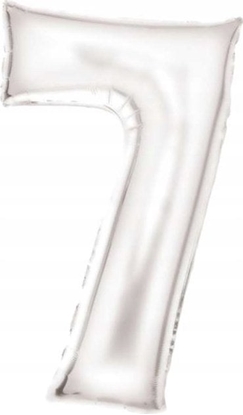 Attēls no AMSCAN Balon foliowy cyfra 7 satynowa biaa 86cm 9917299