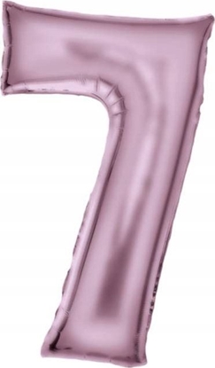Attēls no AMSCAN Balon foliowy cyfra 7 satynowy pastelowy ró 86cm spakowany 9917329