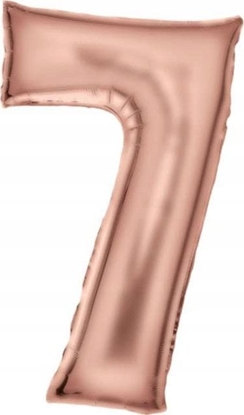 Attēls no AMSCAN Balon foliowy cyfra 7 satynowy róowe zoto 86cm 9917319