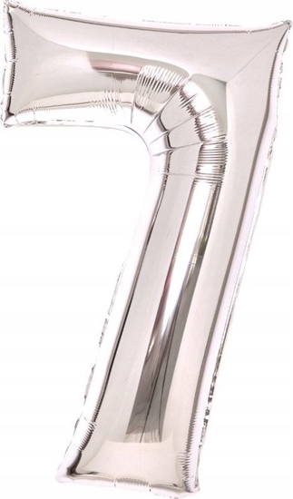Picture of AMSCAN Balon foliowy cyfra 7 srebrna 45x66cm 9913232