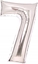 Изображение AMSCAN Balon foliowy cyfra 7 srebrna 45x66cm 9913232