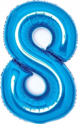 Attēls no AMSCAN Balon foliowy cyfra 8 niebieska 49x66cm 9914058