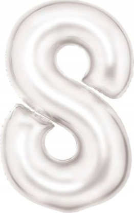 Attēls no AMSCAN Balon foliowy cyfra 8 satynowa biaa 86cm 9917300