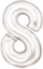 Picture of AMSCAN Balon foliowy cyfra 8 satynowa biaa 86cm 9917300