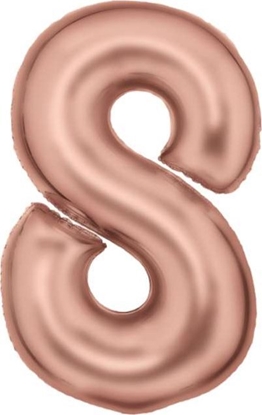 Изображение AMSCAN Balon foliowy cyfra 8 satynowy róowe zoto 86cm 9917320
