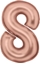 Attēls no AMSCAN Balon foliowy cyfra 8 satynowy róowe zoto 86cm 9917320