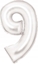 Attēls no AMSCAN Balon foliowy cyfra 9 satynowa biaa 86cm 9917301
