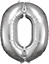 Изображение AMSCAN Balon foliowy Dua cyfra 0 srebrna 70x86cm N34 spakowany 9906285