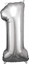 Picture of AMSCAN Balon foliowy Dua cyfra 1 srebrna 38x86cm N34 spakowany 9906286