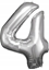 Picture of AMSCAN Balon foliowy Dua cyfra 4 srebrna 65x86cm N34 spakowany 9906289