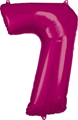 Attēls no AMSCAN Balon foliowy dua cyfra 7 róowy 57x86cm 9907289