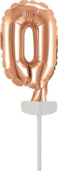 Изображение AMSCAN Balon foliowy mini cyfra 0 róowe zoto 7,5x12cm