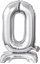 Attēls no AMSCAN Balon foliowy mini cyfra 0 ze stopk srebrny 22x40cm 9911723