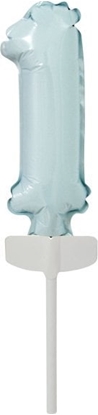 Attēls no AMSCAN Balon foliowy mini cyfra 1 pastel niebieska 4x12cm