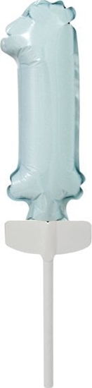 Picture of AMSCAN Balon foliowy mini cyfra 1 pastel niebieska 4x12cm