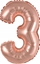 Изображение AMSCAN Balon foliowy mini cyfra 3 róowe zoto 25x40cm 9909691