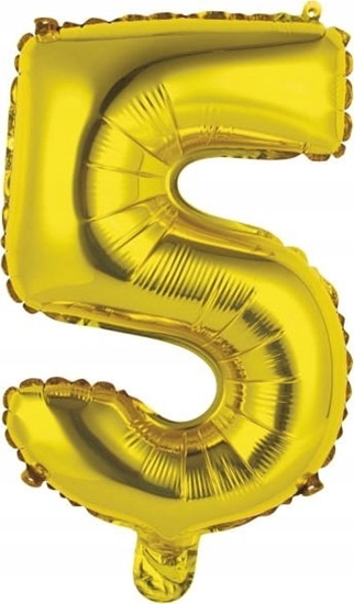 Изображение AMSCAN Balon foliowy mini cyfra 5 zota 25,5x40cm 9909683