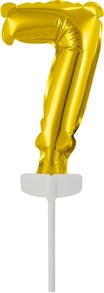 Attēls no AMSCAN Balon foliowy mini cyfra 7 zota 7,5x12cm