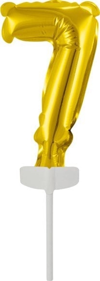 Изображение AMSCAN Balon foliowy mini cyfra 7 zota 7,5x12cm