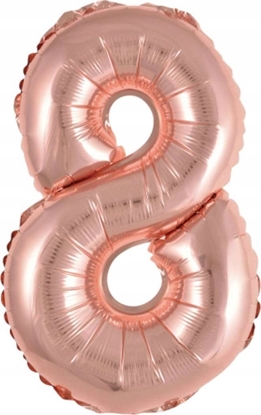 Attēls no AMSCAN Balon foliowy mini cyfra 8 róowe zoto 29x40cm 9909696