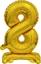 Изображение AMSCAN Balon foliowy mini cyfra 8 ze stopk zoto 22x40cm 9910076