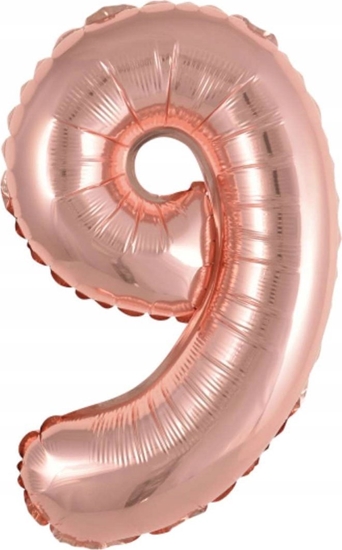 Picture of AMSCAN Balon foliowy mini cyfra 9 róowe zoto 30x40cm 9909697