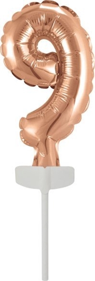 Picture of AMSCAN Balon foliowy mini cyfra 9 róowe zoto 7x12cm