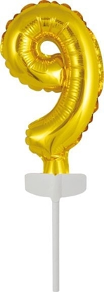 Picture of AMSCAN Balon foliowy mini cyfra 9 zota 7x12cm