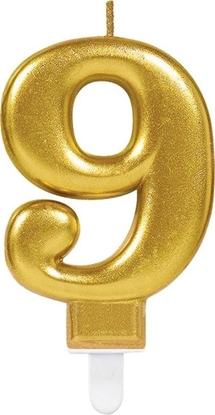 Picture of AMSCAN wieczka cyferka zota dziewi - 9 uniwersalny