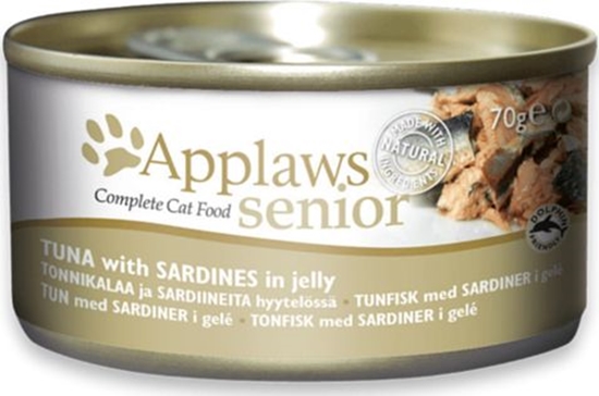 Изображение Applaws Applaws Cat Senior karma dla starszych kotów tuczyk z sardynkami w galaretce puszka 70 g uniwersalny