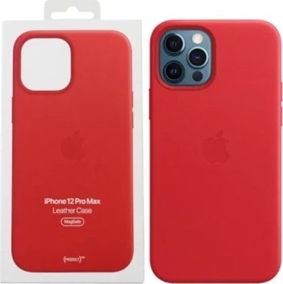 Attēls no Apple Etui Apple MHKJ3ZE/A iPhone 12 Pro Max 6,7" czerwony/red Leather Case MageSafe