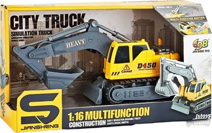 Изображение Artyk Koparka Pojazd Budowlany Efekty wietlne I Dwikowe Ruchoma yka Budowa