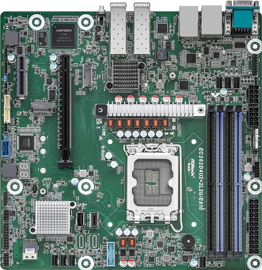Изображение ASRock ASRock Mainboard EC262D4U2-2L2Q/E810 micro-ATX Sockel 1700 DDR5-only Single