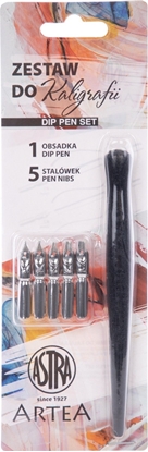 Изображение Astra Zestaw do kaligrafii 5 stalówek z obsadk Artea Astra