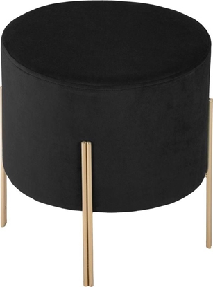 Picture of Atmosphera Czarna pufa na zotych nogach Black Velvet