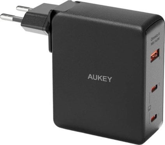 Изображение Aukey Wall charger Aukey PA-B7O, 1xUSB-A, 2xUSB-C, 140W GaN (black)