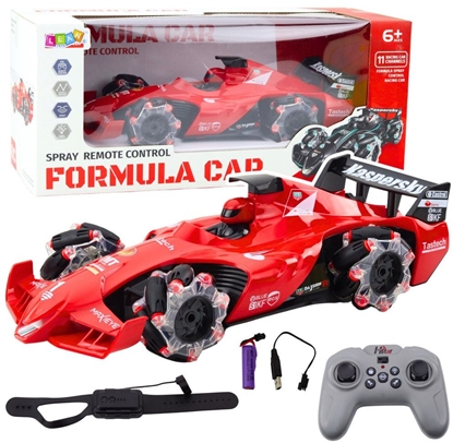 Picture of Auto Sportowe Wycigówka Zdalnie Sterowana RC Efekt Dymu 2.4G Czerwona LEAN Toys