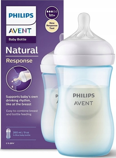 Изображение Avent AVENT SCY903/21-RESPONSYWNA BUTELKA NATURAL 260ML NIEBIESKA