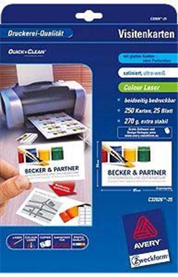 Picture of Avery Zweckform papier wizytówkowy 85x54mm (C32026-25)