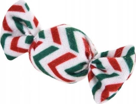 Picture of Barry King Zabawka dla kota, cukierek pluszowy, czerwone/zielone paski, 4x9cm