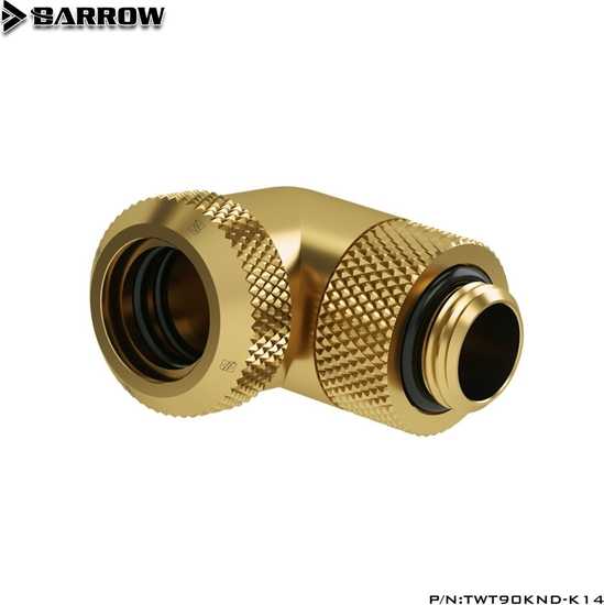 Picture of Barrow Barrow Multi-Link Adapter Anschluss 90 Grad G1/4 Zoll AG auf 14mm AD Hardtube - drehbar, gold
