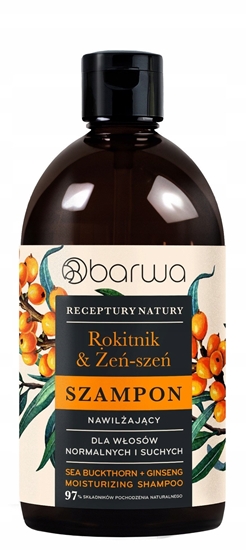 Picture of BARWA Receptury Natury Szampon nawilajcy do wosów normalnych i suchych - Rokitnik & e-Sze