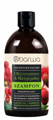 Attēls no BARWA Receptury Natury Szampon regenerujcy do wosów ze skonnoci do wypadania i zniszczonych - Olej Rycynowy & Skrzyp Polny