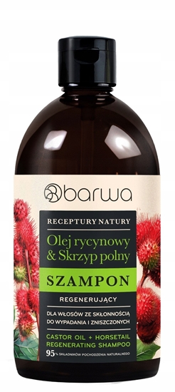 Picture of BARWA Receptury Natury Szampon regenerujcy do wosów ze skonnoci do wypadania i zniszczonych - Olej Rycynowy & Skrzyp Polny