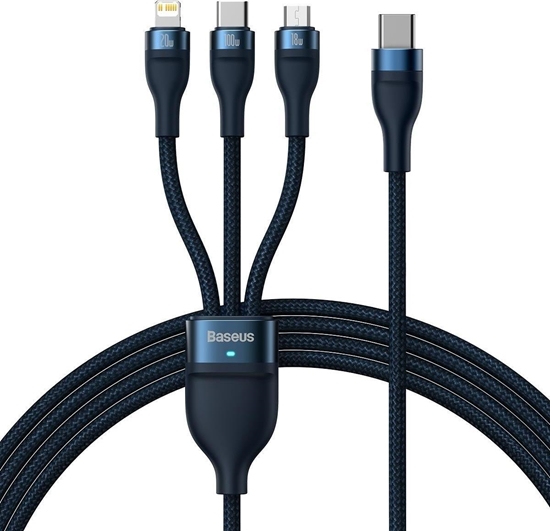 Picture of Baseus Baseus Flash Series II cable USB Type C / USB Type A - USB Type C / Lightning / micro USB 100 W 1.5 m blue (CASS030203)
